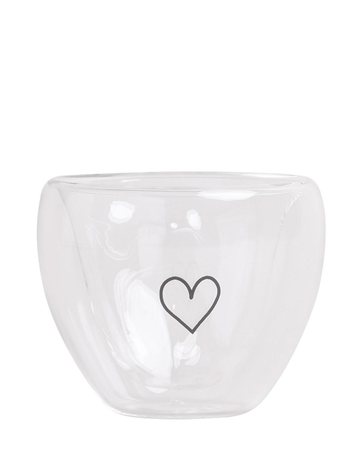 Glas Herz doppelwandig One Size