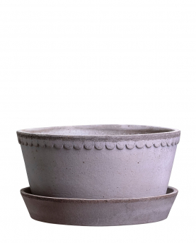 Bergs Potter Blumentopf The Helena Raw Pot inkl. Untersetzer low