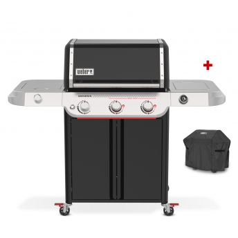 Weber Gasgrill Genesis E-335W, Black (2026) + gratis Abdeckhaube