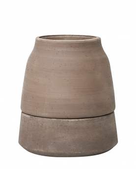 Bergs Potter Blumentopf Viva selbstbewässernd Raw Pot inkl. Untersetzer (grey)