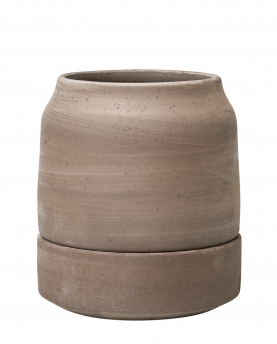 Bergs Potter Blumentopf Viva selbstbewässernd Raw Pot inkl. Untersetzer (grey)
