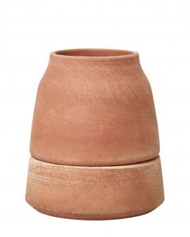 Bergs Potter Blumentopf Viva selbstbewässernd Raw Pot inkl. Untersetzer (rosa)