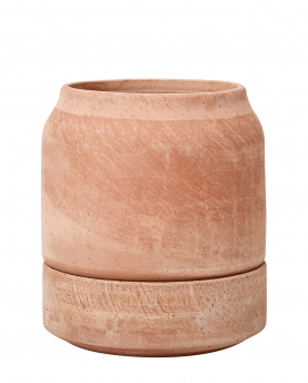 Bergs Potter Blumentopf Viva selbstbewässernd Raw Pot inkl. Untersetzer (rosa)
