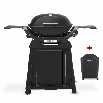 Weber Gasgrill Q 2200N mit Rollwagen, Black, inklusive Abdeckhaube