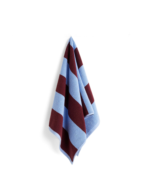 Handtuch Frotté Stripe bordeaux and sky blue von HAY kaufen