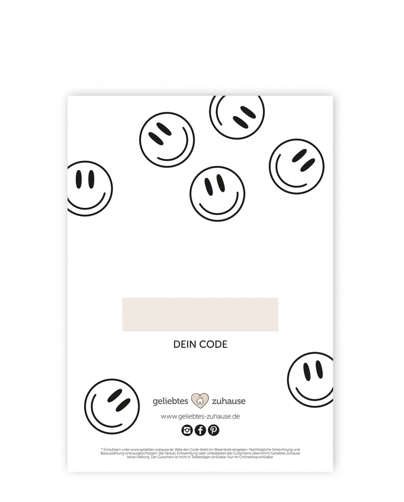 Geliebtes Zuhause DE/AT - Gutschein Digital 10 - 500 Euro Motiv Smiley