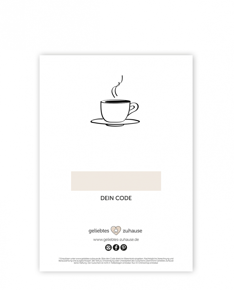 Geliebtes Zuhause DE/AT - Gutschein Digital 10 - 500 Euro Motiv Coffee