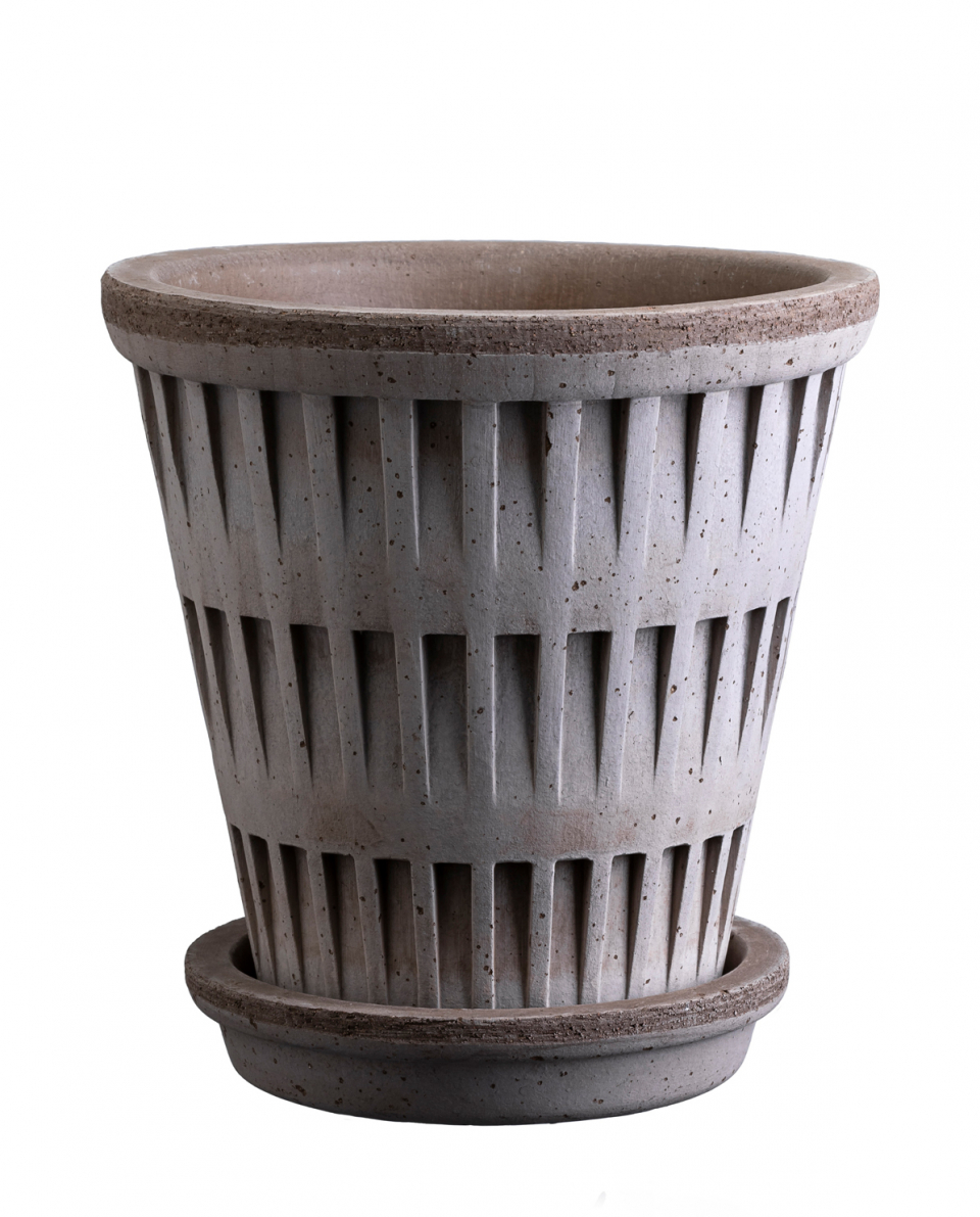 Bergs Potter Blumentopf Pantheon Raw inkl. Untersetzer