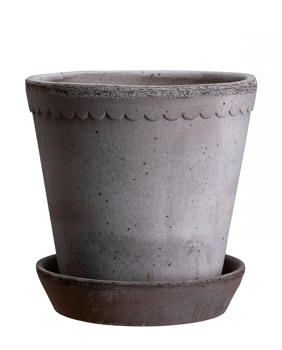Bergs Potter Blumentopf The Helena Raw Pot inkl. Untersetzer