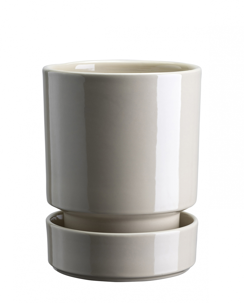 Bergs Potter Blumentopf The Hoff Glazed Pot inkl. Untersetzer