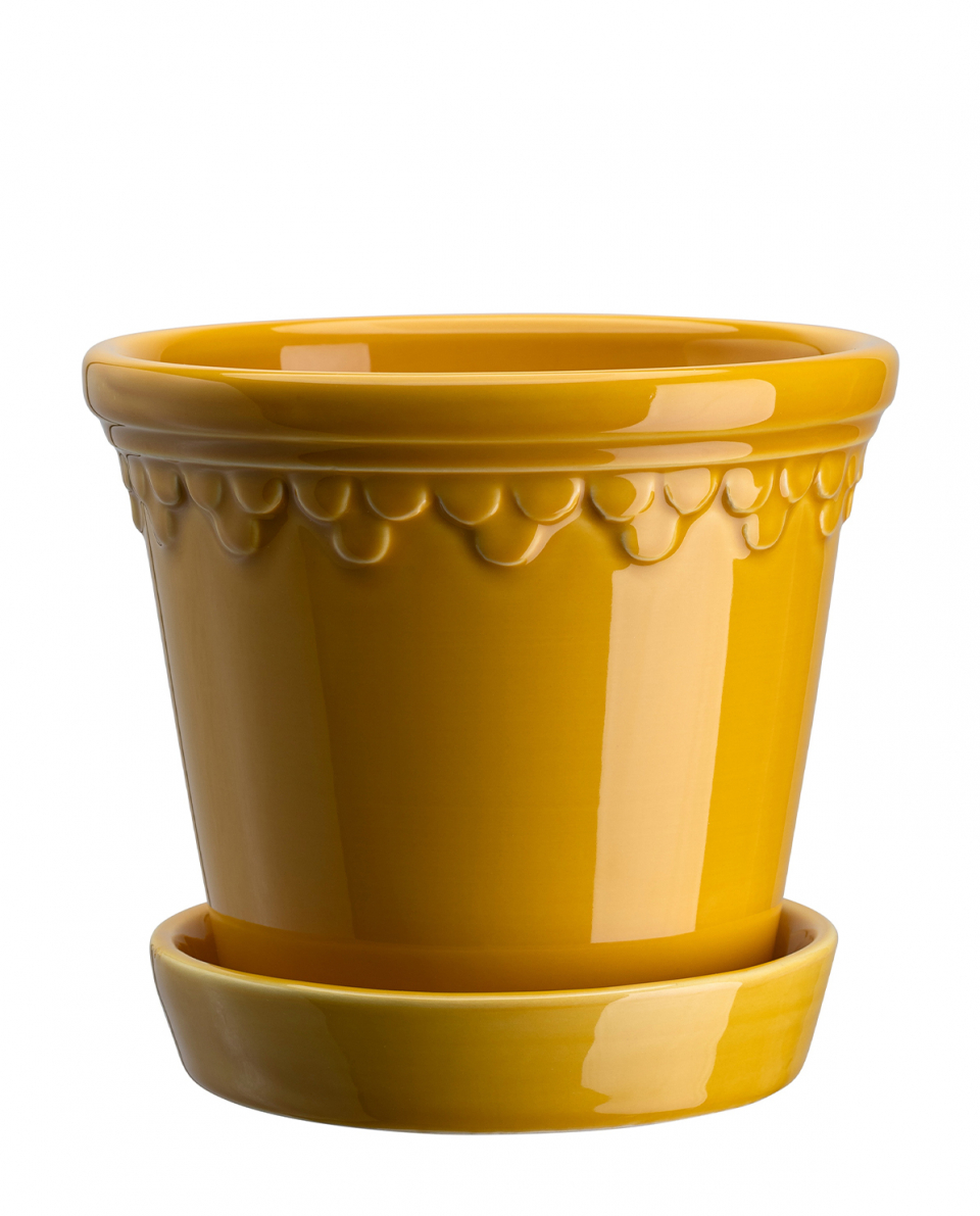 Bergs Potter Blumentopf The Københavner Glazed Pot inkl. Untersetzer