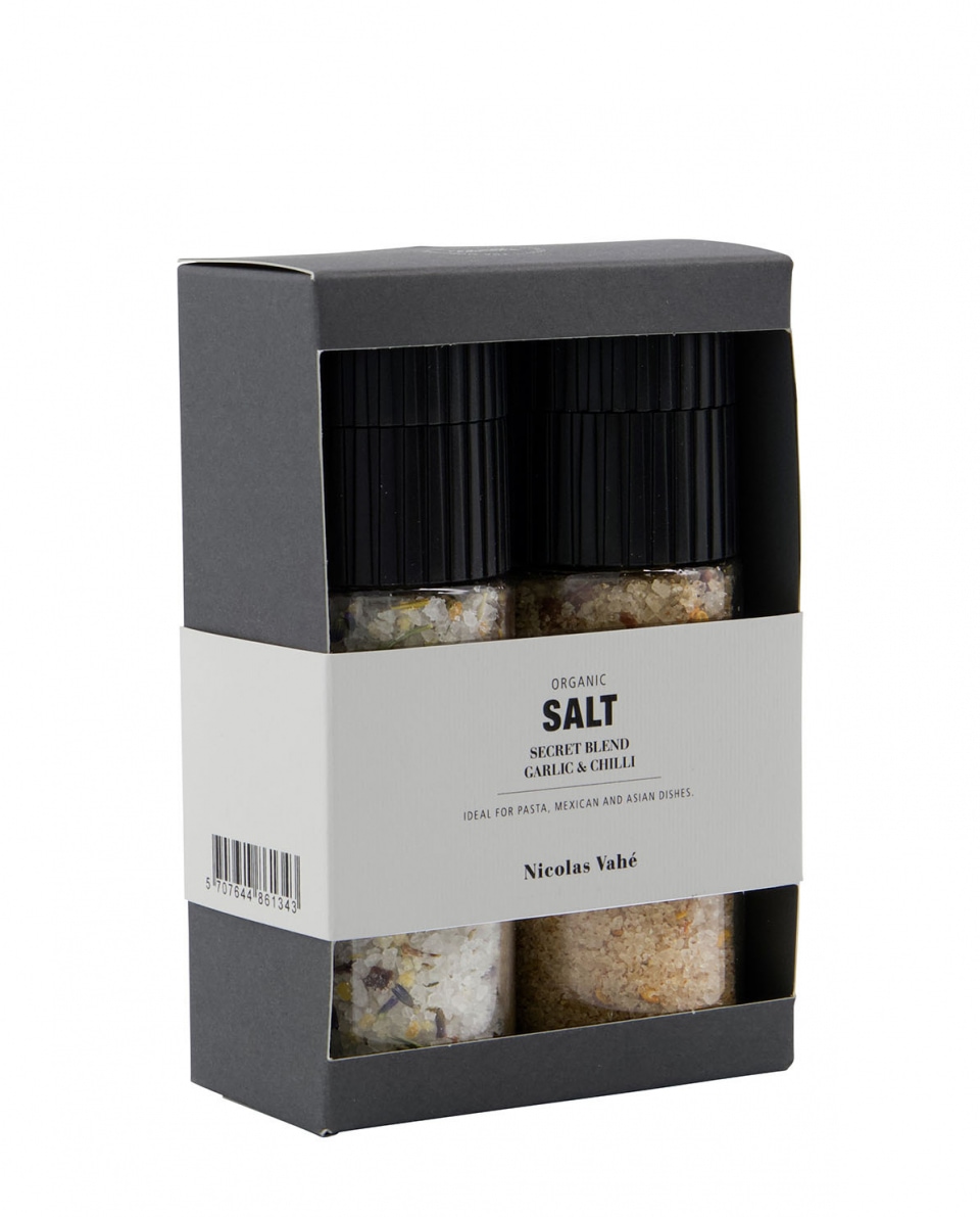 Nicolas Vahé Geschenkset Salz Secret blend & Garlic und Chilli