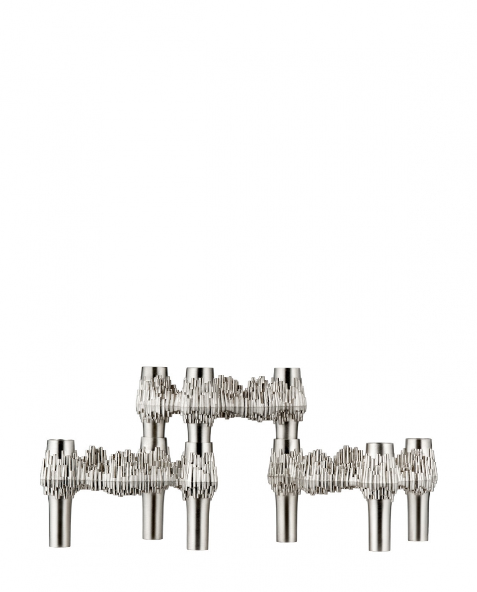 STOFF Nagel Kerzenhalter Set Quist brushed chrome One Size