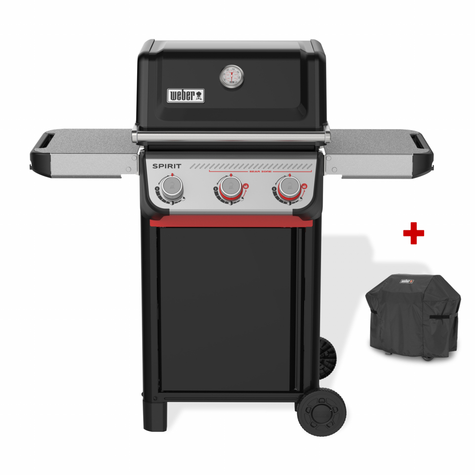 Weber Gasgrill SPIRIT E-325 GBS, Black, inklusive Abdeckhaube