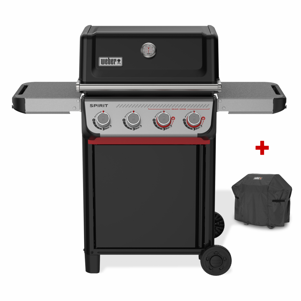 Weber Gasgrill SPIRIT E-425 GBS, Black, inklusive Abdeckhaube