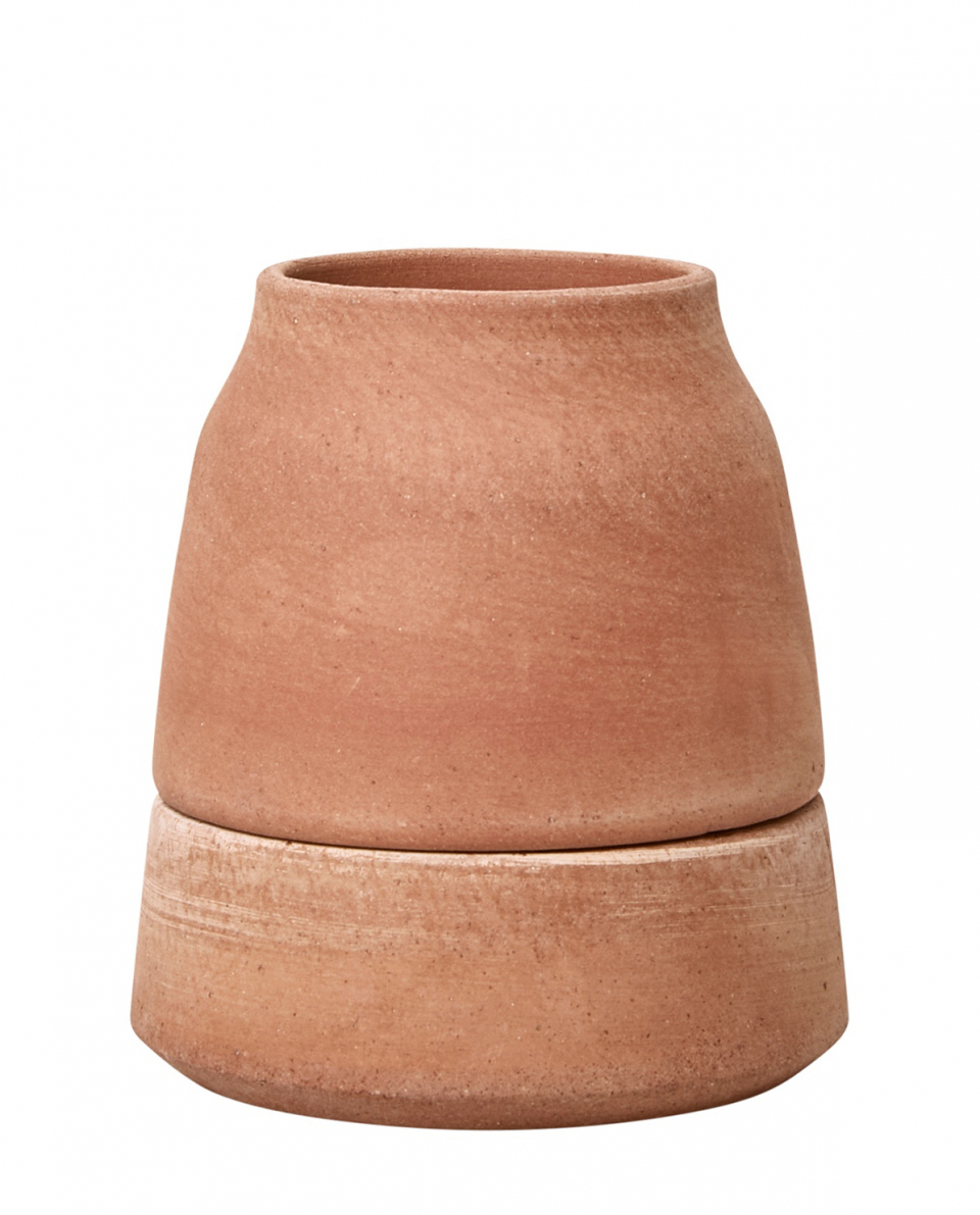 Bergs Potter Blumentopf Viva selbstbewässernd Raw Pot inkl. Untersetzer rosa