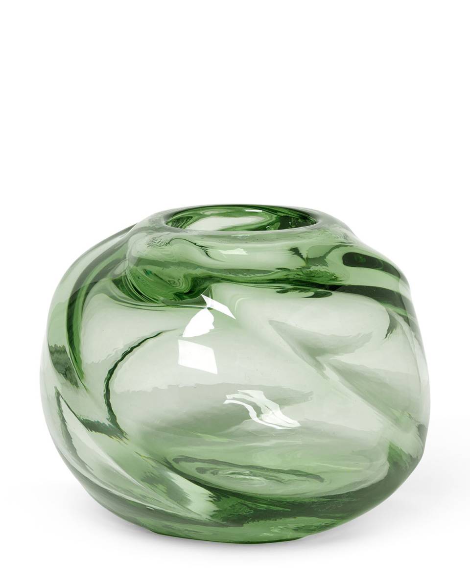 Vase Water Swirl round recycled glass 