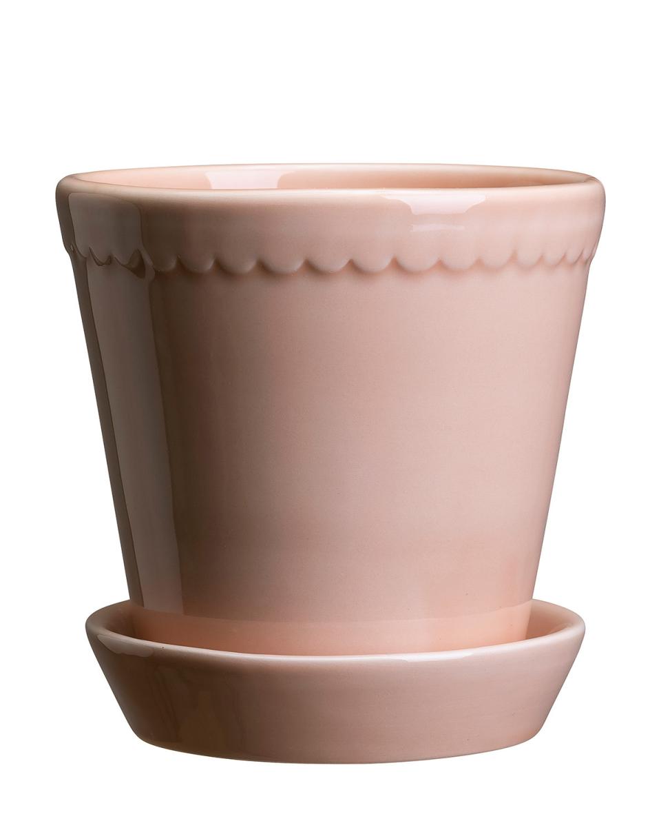 Blumentopf The Helena Glazed Pot inkl. Untersetzer 