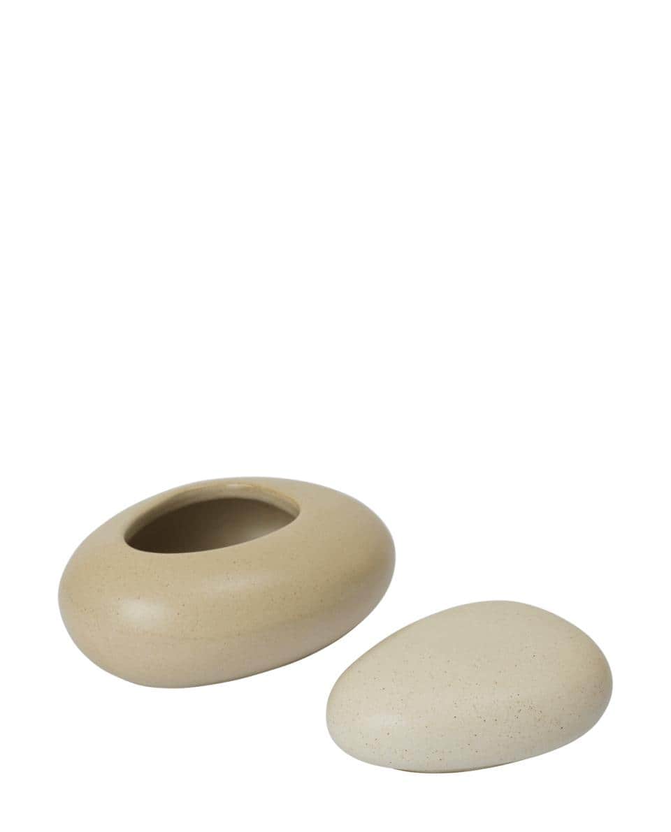 Deko Objekt Pebble Box sand 9,5 cm H