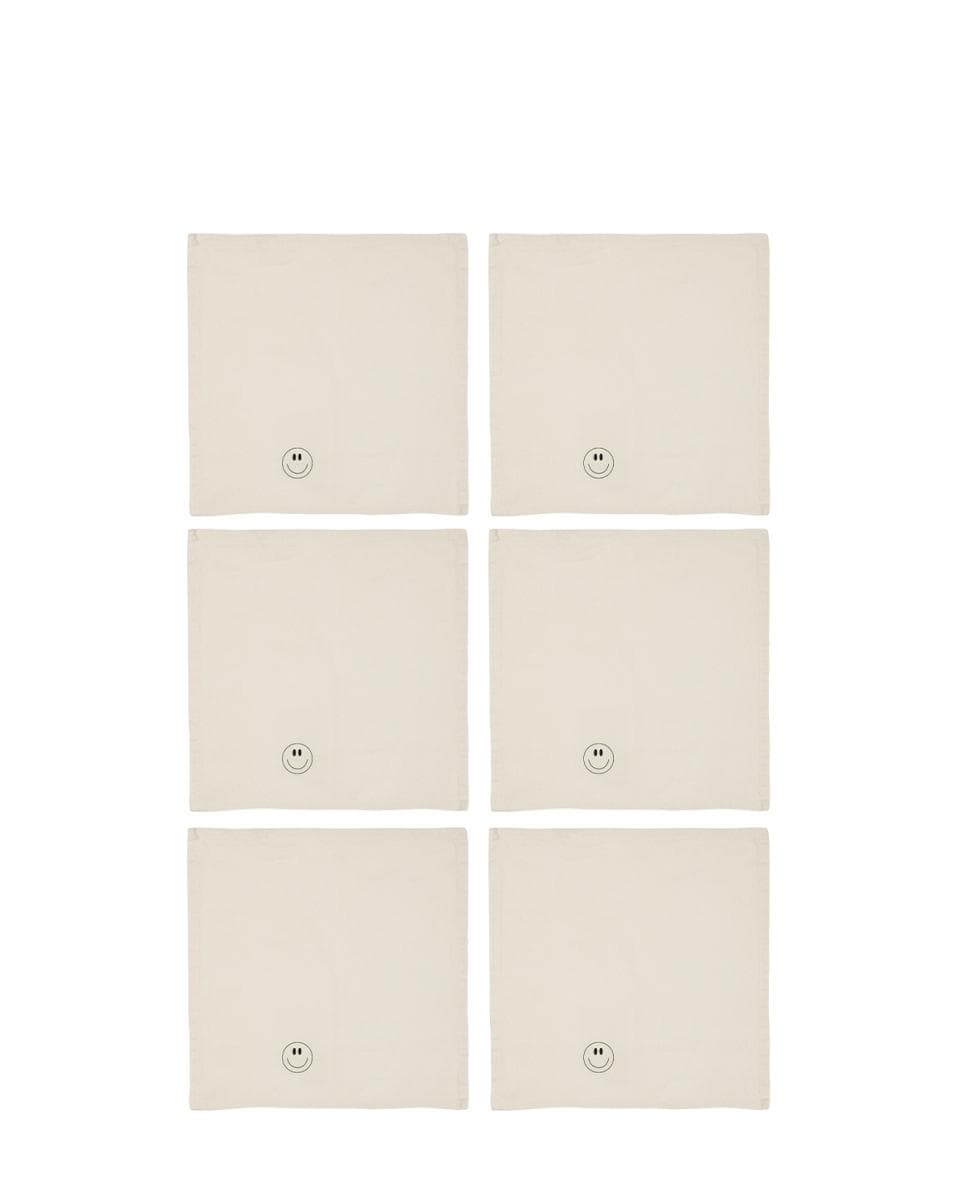 Stoffserviette 6er-Set Smiley 