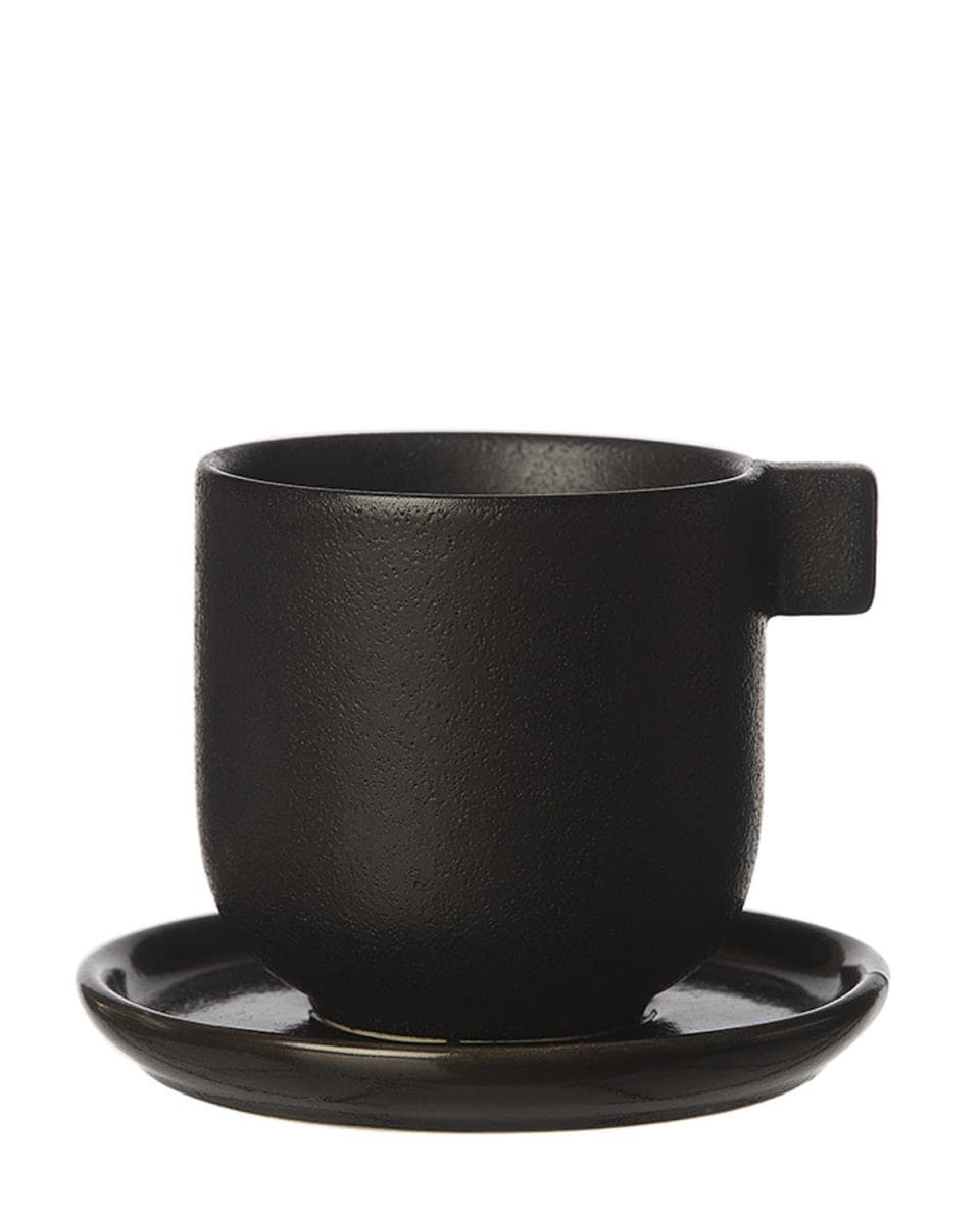 Tasse mit Unterteller Stoneware 