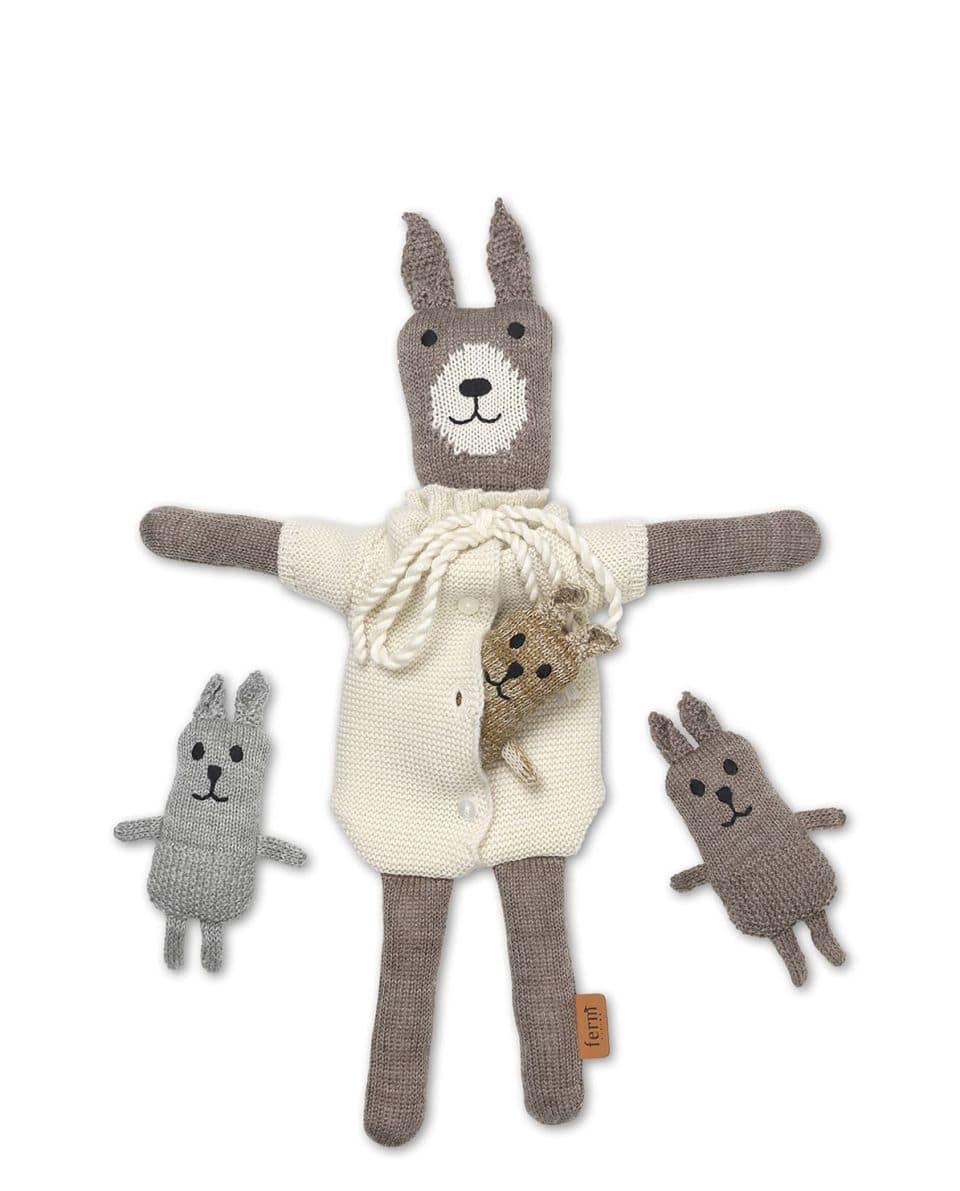 Stofftier Lee Merino Rabbit Family One Size