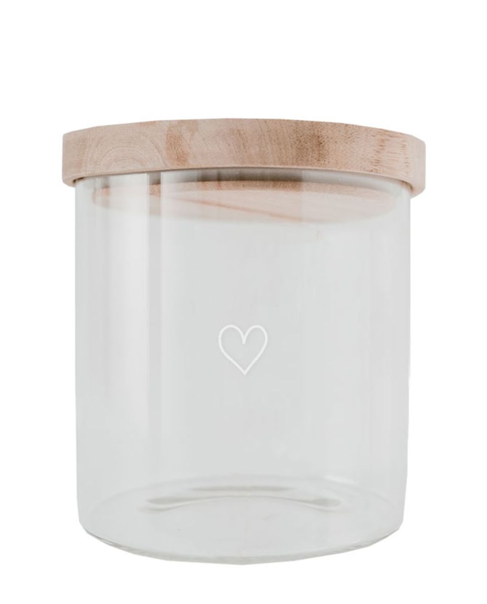 Vorratsglas mit Holzdeckel Herz 
