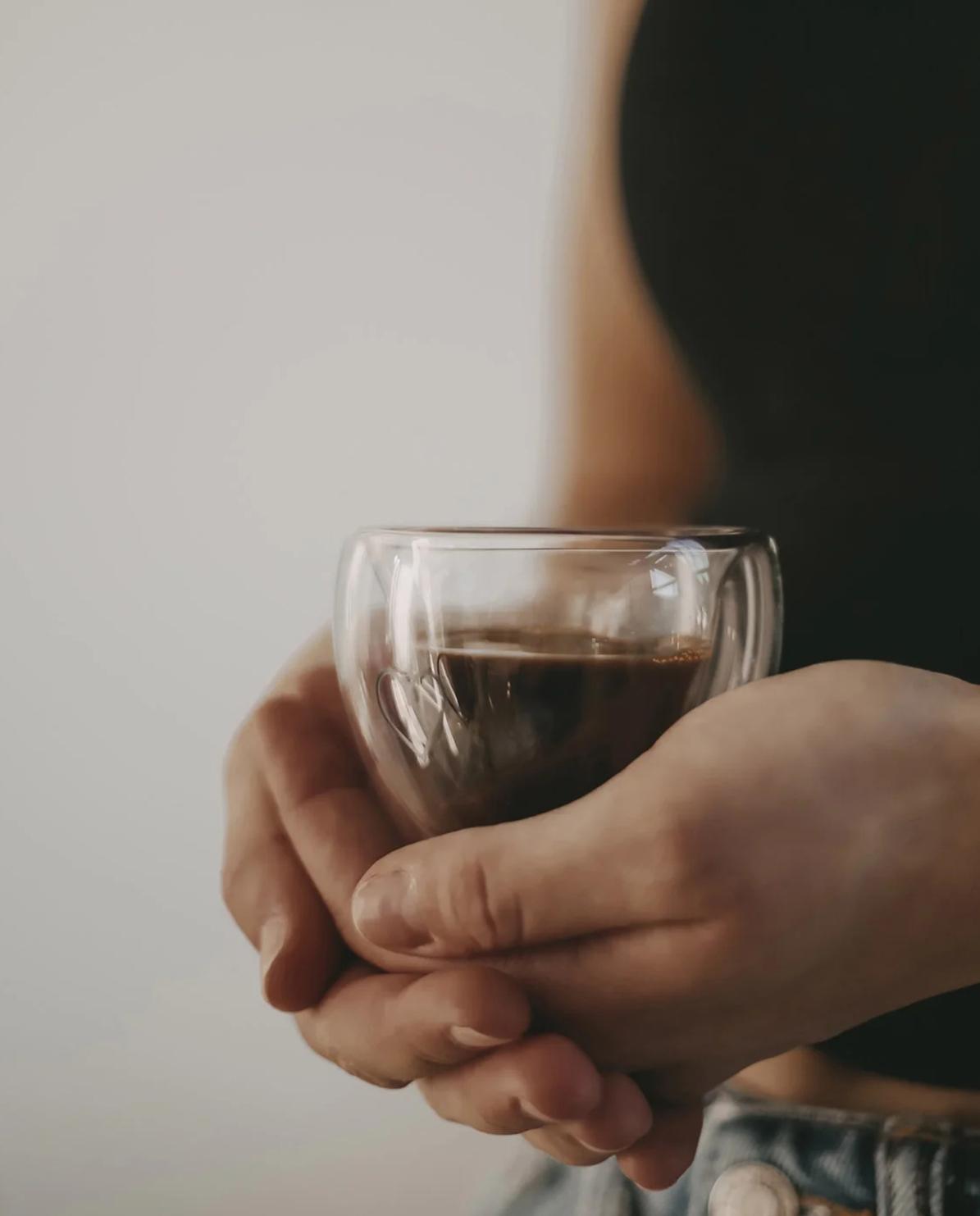 Glas Herz doppelwandig One Size