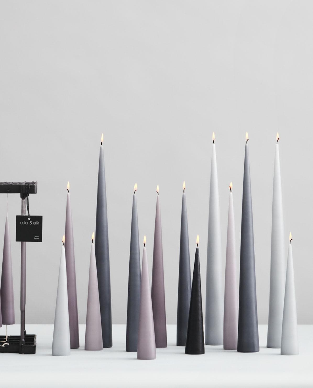 Kegelkerze Set Cone Candles 25 cm H
