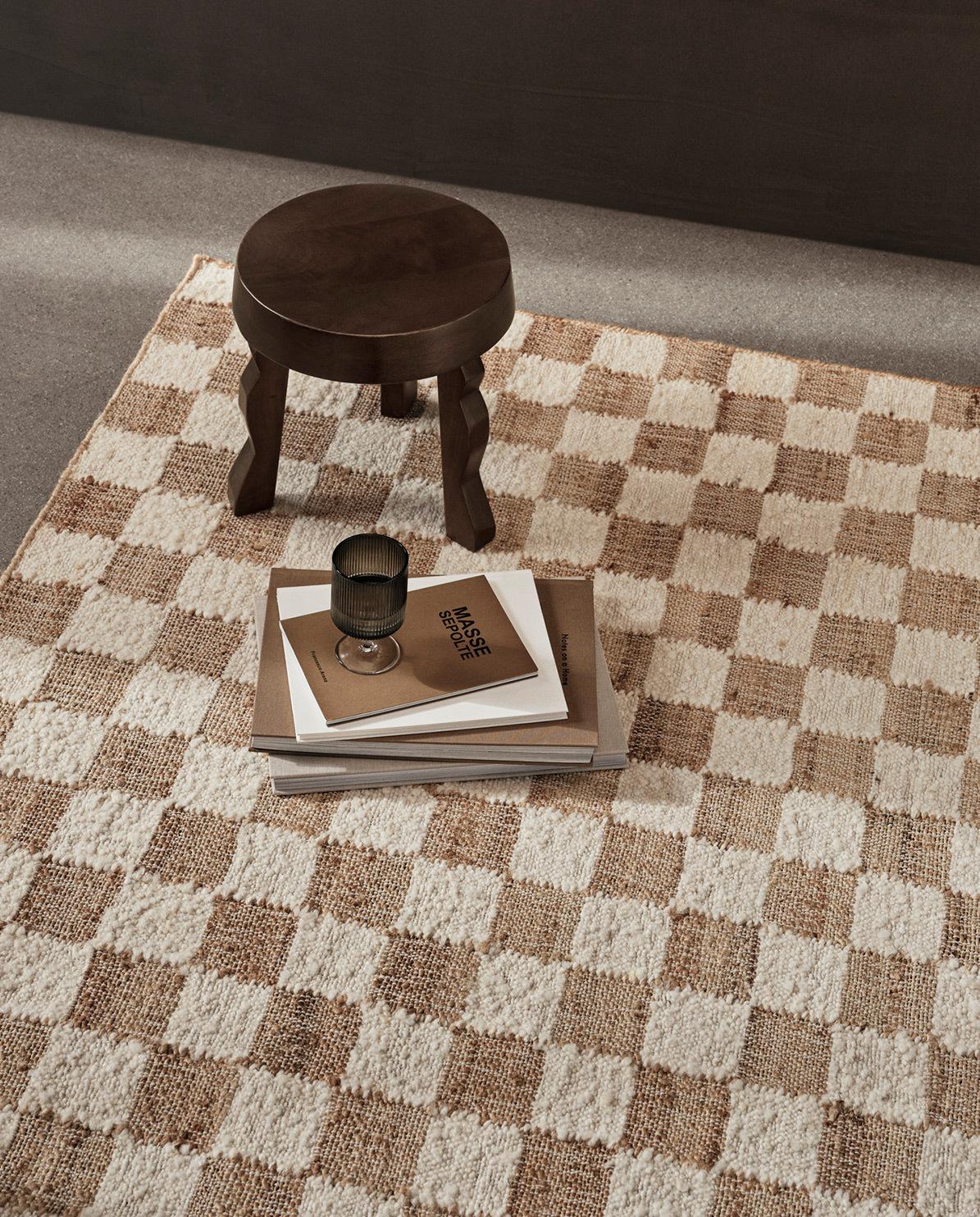 Teppich Check Wool Jute 200 cm x 140 cm