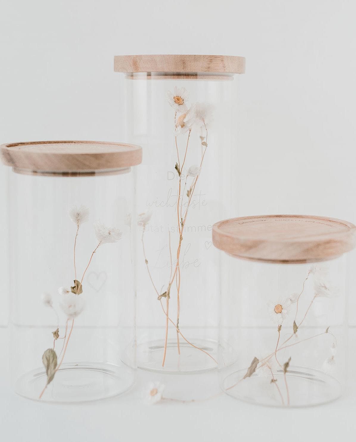 Vorratsglas mit Holzdeckel Herz 31 cm H