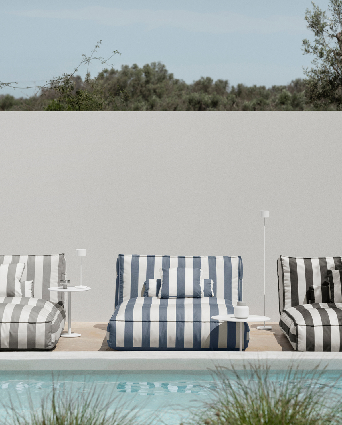 blomus Kissen Stay Outdoor gestreift 70 x 30 cm