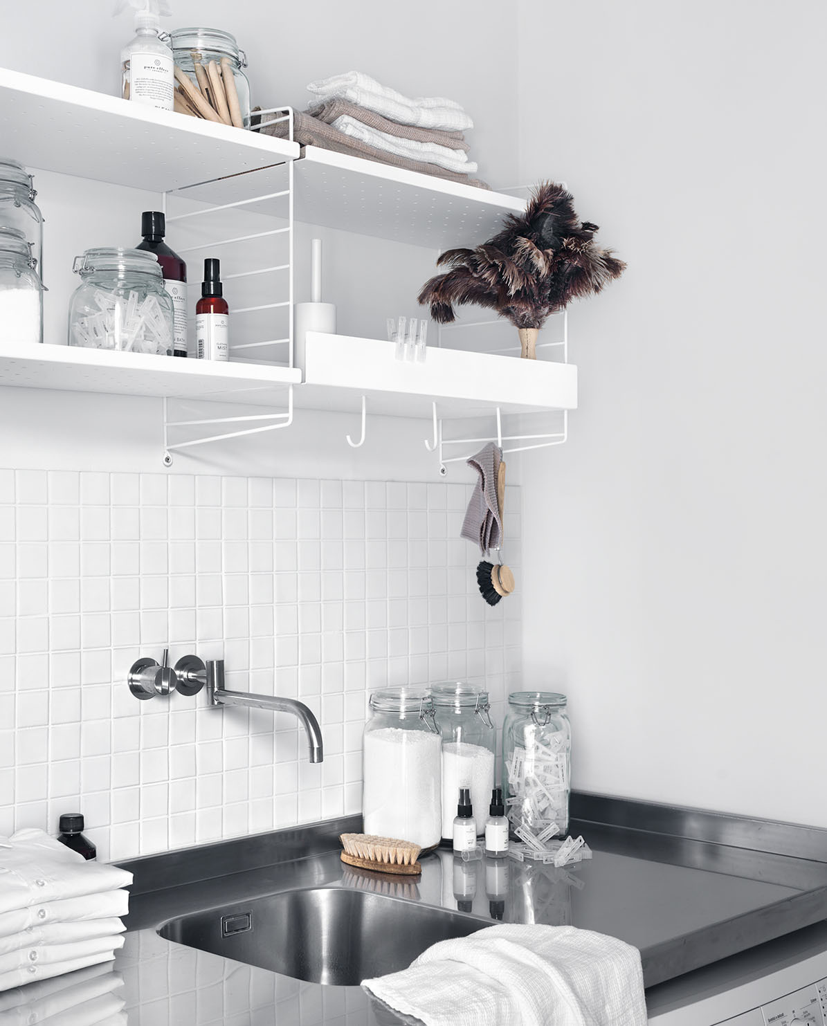 String Furniture Regalboden Metall niedrige Kante System 58 x 20 cm