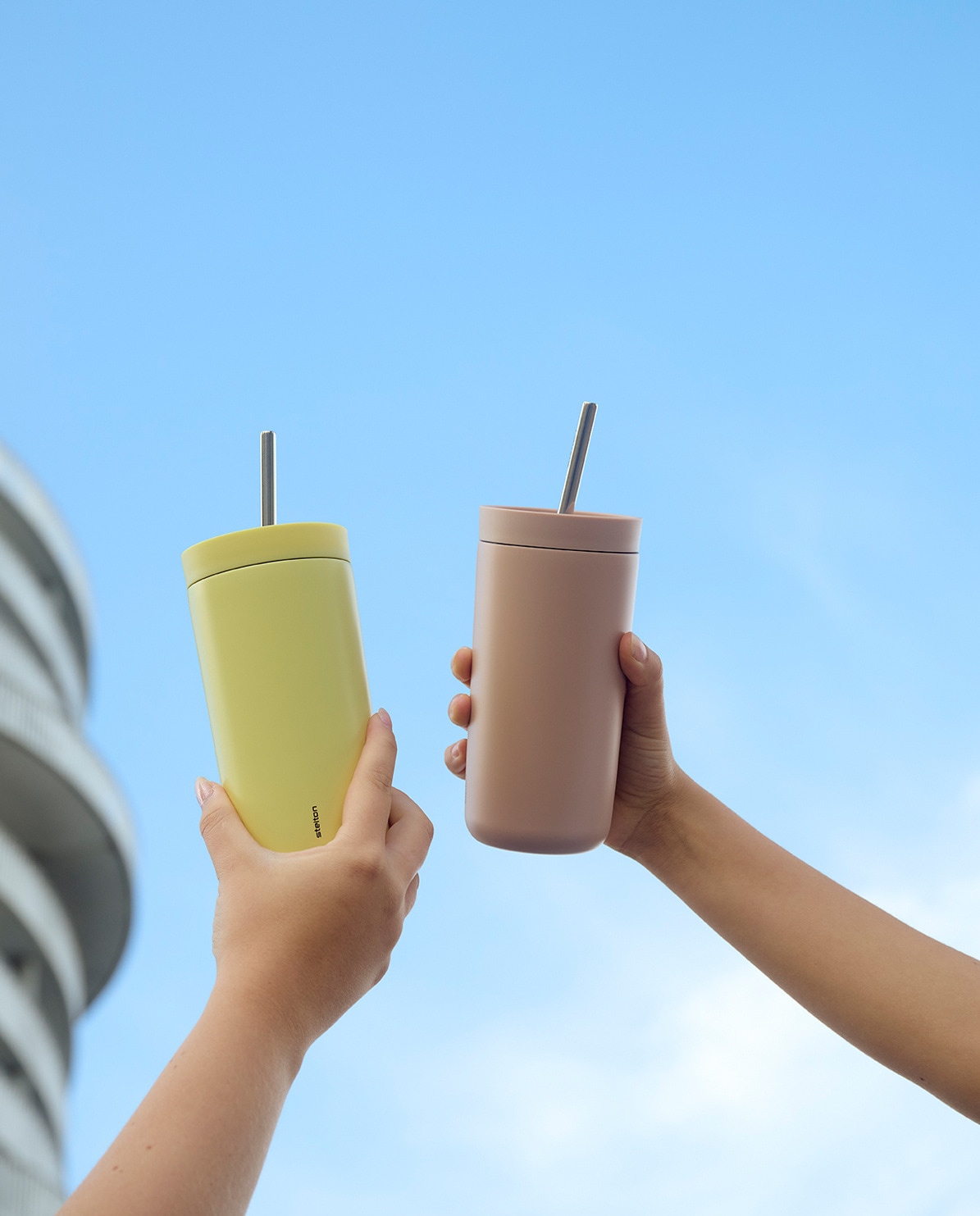 Stelton To Go Sip Thermobecher mit Trinkhalm One Size