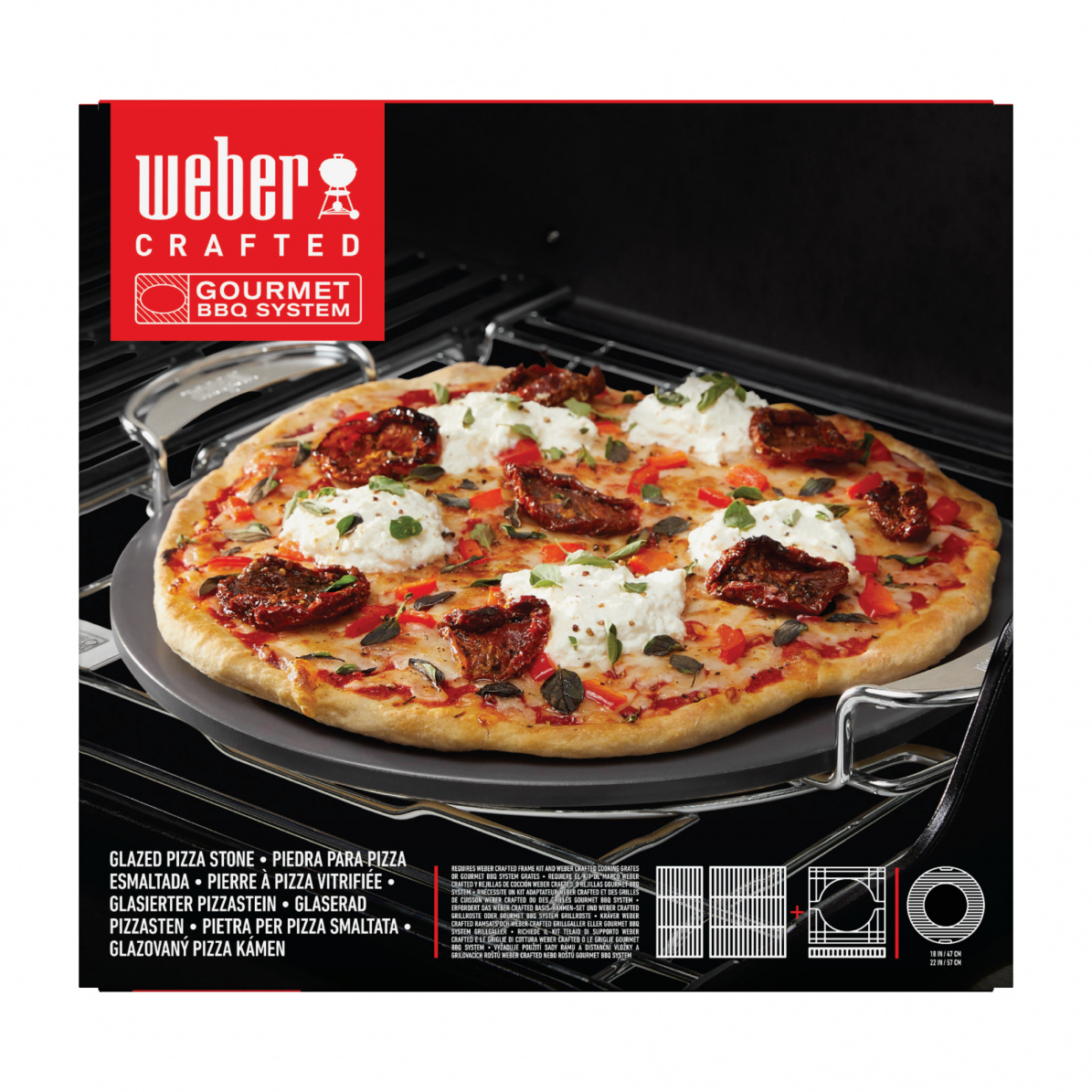 Weber CRAFTED glasierter Pizzastein rund - Gourmet BBQ System