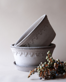 Bergs Potter Blumentopf The Københavner Raw Low Pot inkl. Untersetzer
