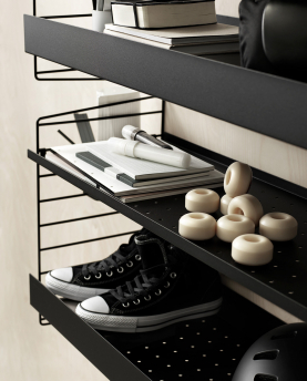 String Furniture Regalboden Metall niedrige Kante System