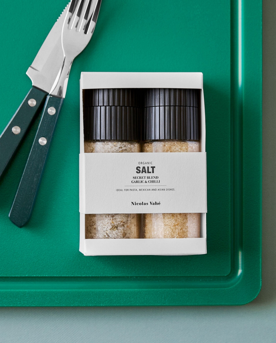 Nicolas Vahé Geschenkset Salz Secret blend & Garlic und Chilli 2