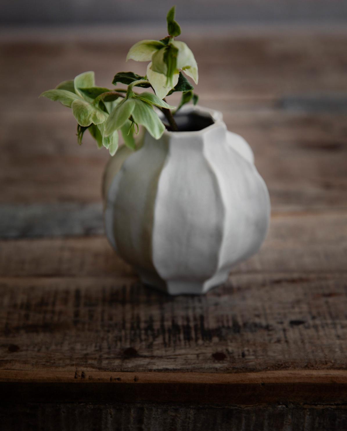 Vase Stoneware naturwhite 18 cm H