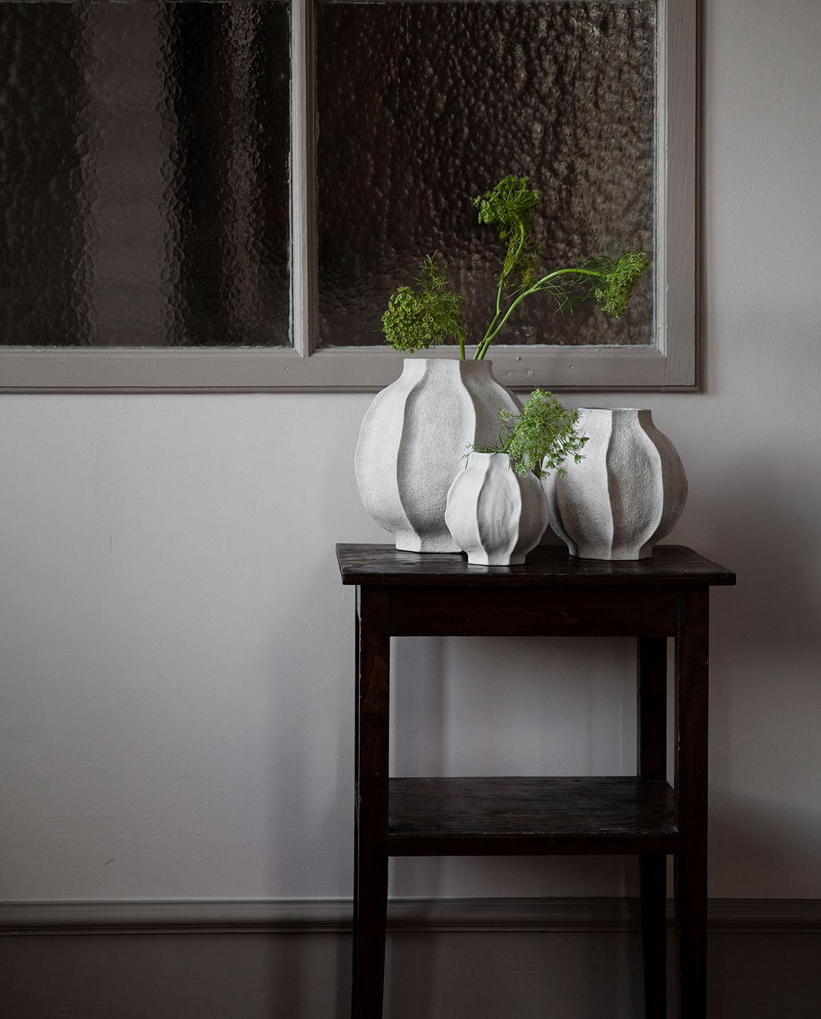 Vase Stoneware naturwhite hoch 22 cm H