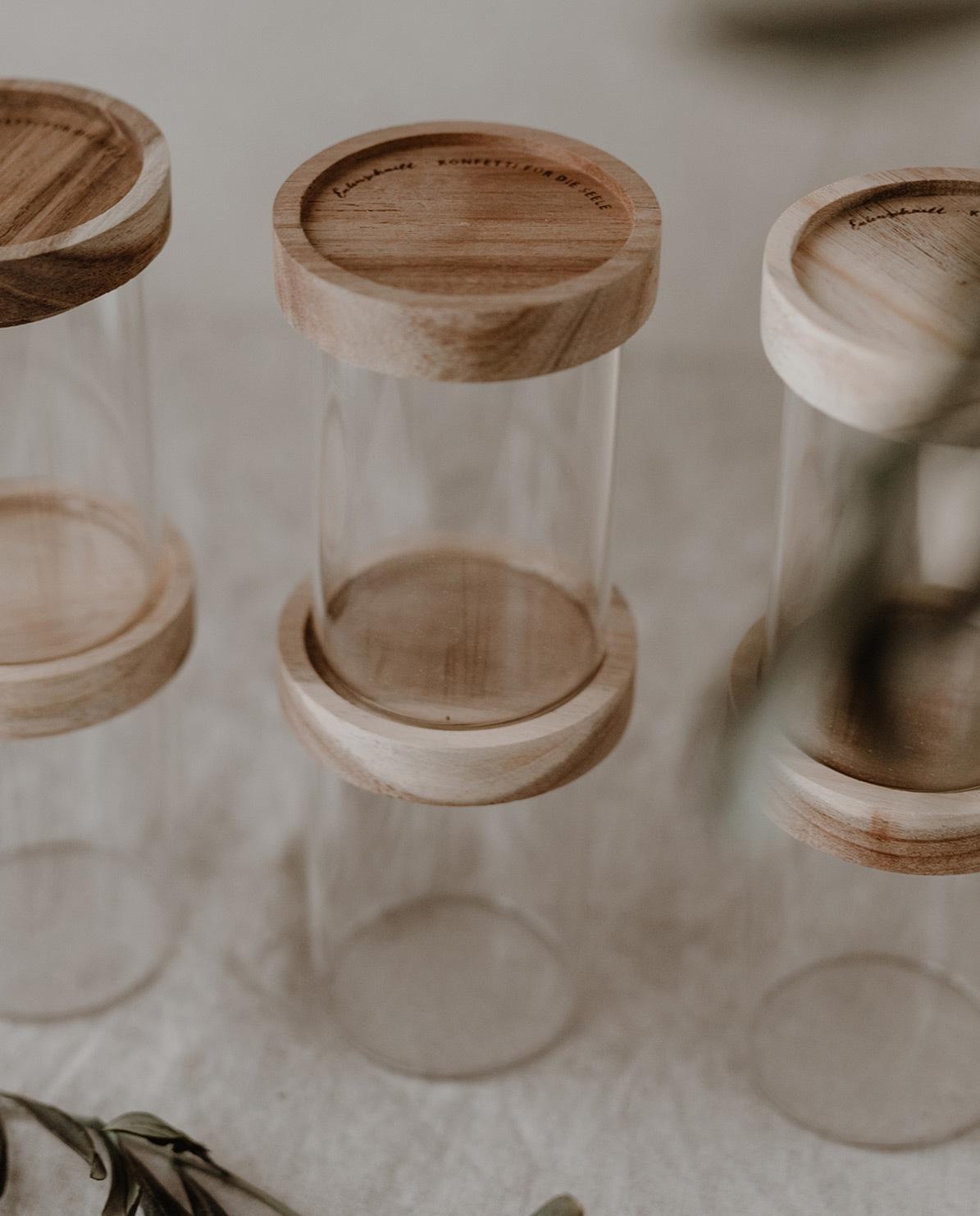 Vorratsglas Mini Set mit Holzdeckel One Size