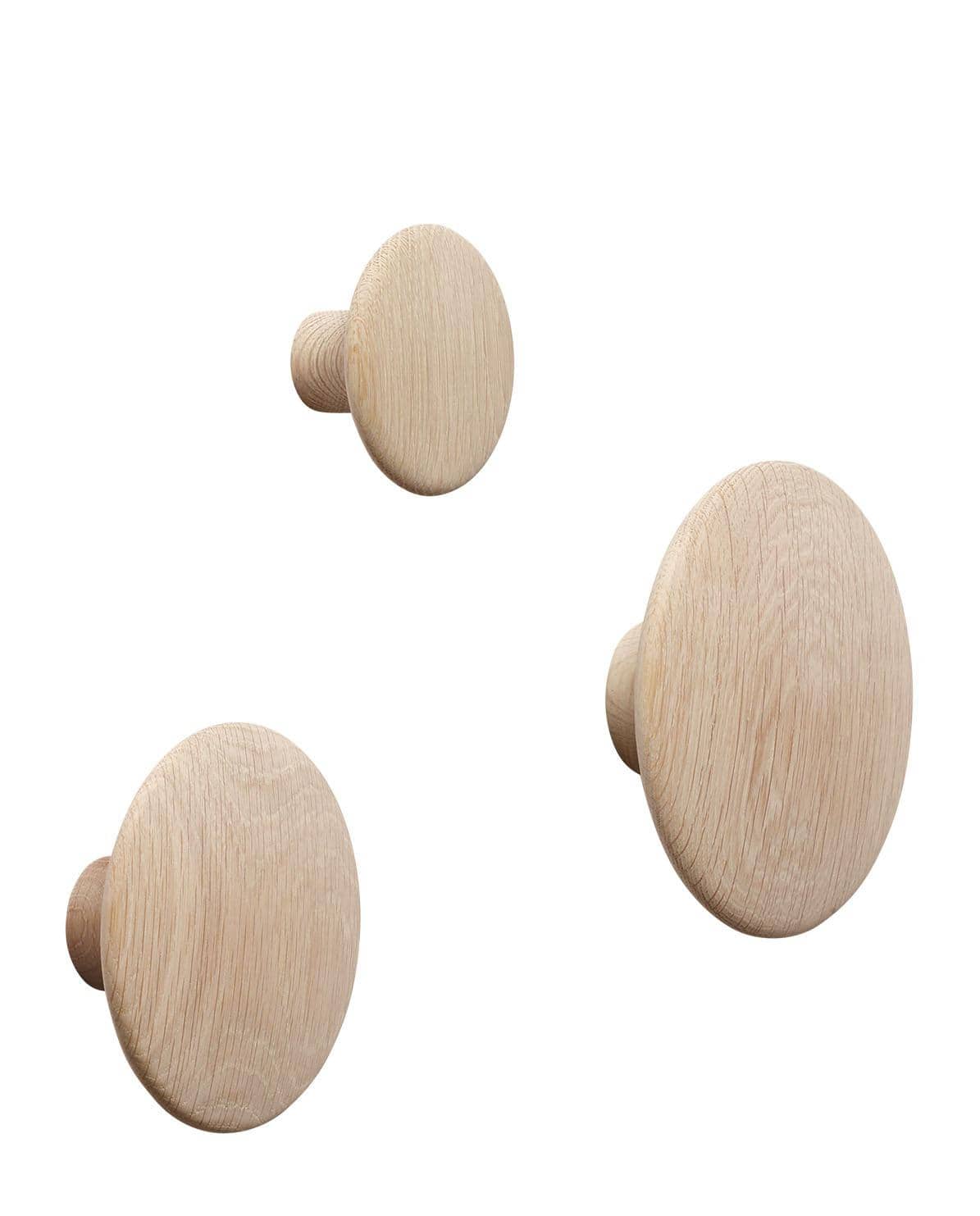 Wandhaken Dots Wood ⌀ 9 cm