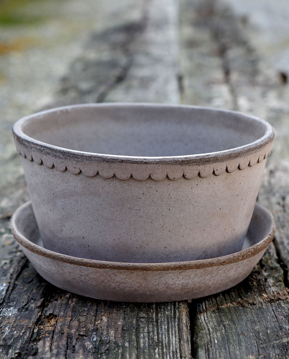Bergs Potter Blumentopf The Helena Raw Pot inkl. Untersetzer low One Size