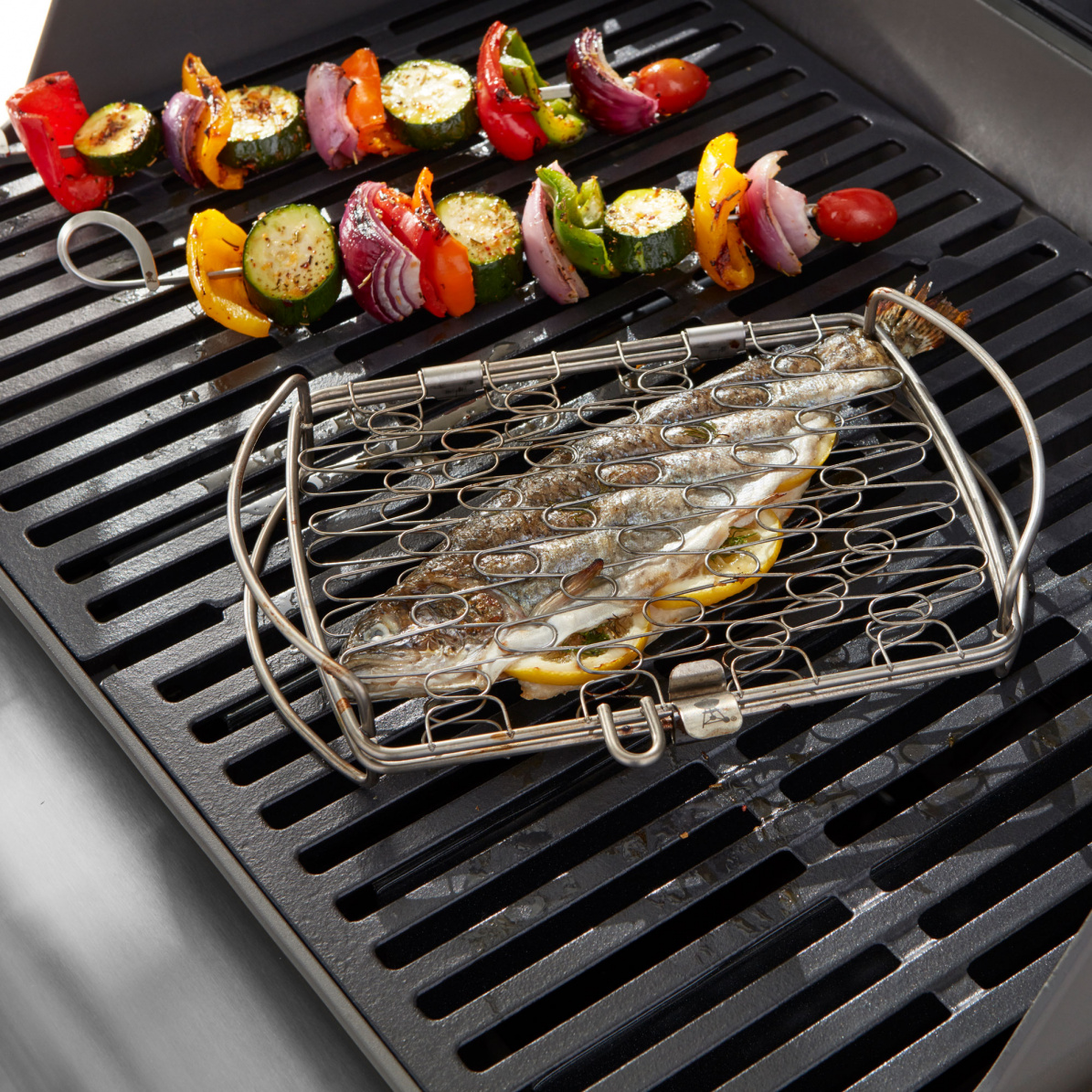 Weber Fisch und Gemüsehalter klein, Edelstahl
