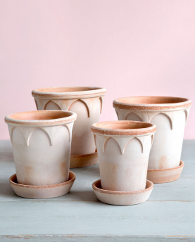 Bergs Potter Blumentopf The Elisabeth Raw Pot inkl. Untersetzer