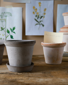 Bergs Potter Blumentopf The Flora Raw Pot inkl. Untersetzer