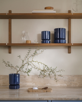 Bergs Potter Blumentopf The Hoff Glazed Pot inkl. Untersetzer