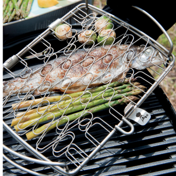 Weber Fisch und Gemüsehalter groß, Edelstahl