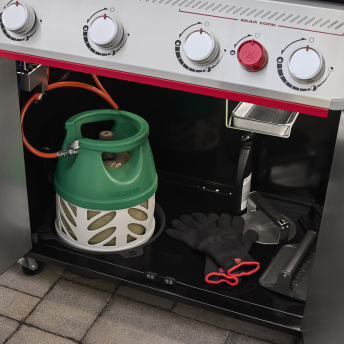 Weber Gasgrill Genesis E-330WR, Stealth Edition, inklusive Drehspieß