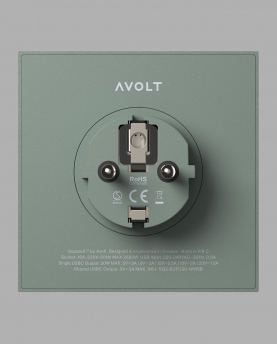 Avolt Mehrfachstecker Square 2 USB C wall mounted